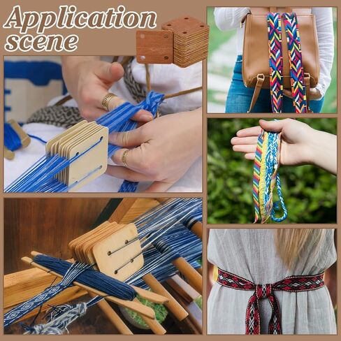 BENECREAT 24 Pcs Square Weaving Card, 1.85x1.85 Inch 5 Holes Loom Cards Handmade Weaving Tools for Loom Weaving Supplies Tablet Weaving Loom Weaving Supplies, Hole: 6mm in Kuwait