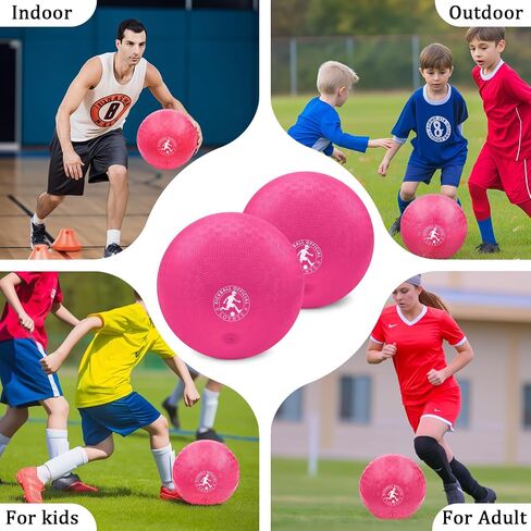10 Inch Dodgeball Balls Playground Ball Kickball, Dodge Balls for Kids, Kickballs Handball for Indoor Outdoor Games Four Square Balls, Includes Pump in Kuwait