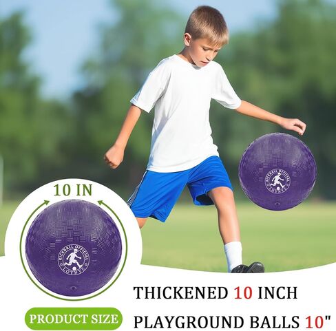 10 Inch Dodgeball Balls Playground Ball Kickball, Dodge Balls for Kids, Kickballs Handball for Indoor Outdoor Games Four Square Balls, Includes Pump in Kuwait