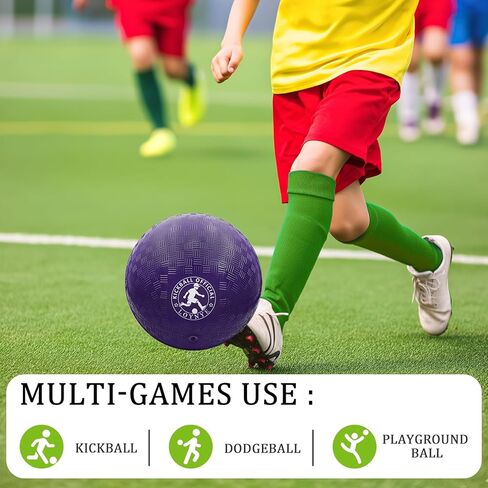 10 Inch Dodgeball Balls Playground Ball Kickball, Dodge Balls for Kids, Kickballs Handball for Indoor Outdoor Games Four Square Balls, Includes Pump in Kuwait