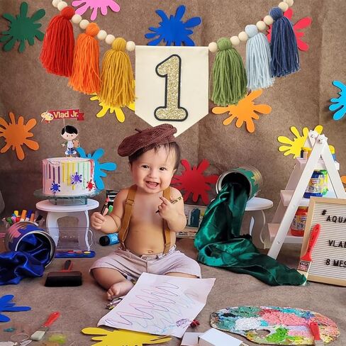 مصنوعة يدويًا بوهو الأول عيد ميلاد عالي كرسي الديكور لحفلات الفتاة للفتاة دش وردي جدار شنق in Kuwait