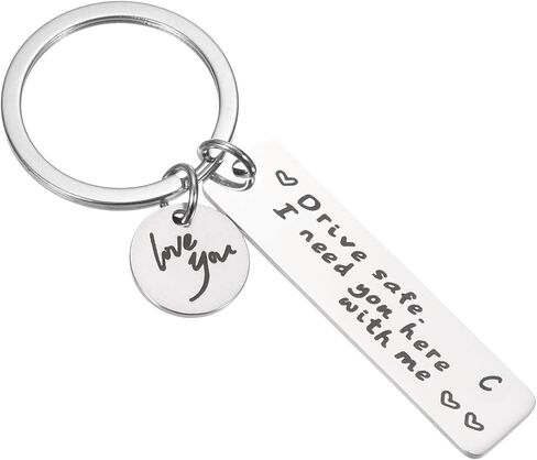 PATIKIL Drive Safe Love You Keychain, Letter Charm I Need You Here with Me Custom Keychains with Gift Box for Him Men Gifts in Saudi Arabia