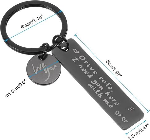 PATIKIL Drive Safe Love You Keychain, Letter Charm I Need You Here with Me Custom Keychains with Gift Box for Him Men Gifts in Saudi Arabia
