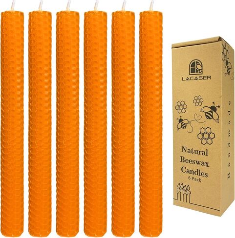 شموع Taper Taper Taper Taper Taper Lacaser ، مجموعة من 2 PCS ، 9 بوصات شموع طويلة للشمعدانات باللون الأصفر ، غير معلوم ولا تدخن ، وقت محترق 4 ساعات in Kuwait