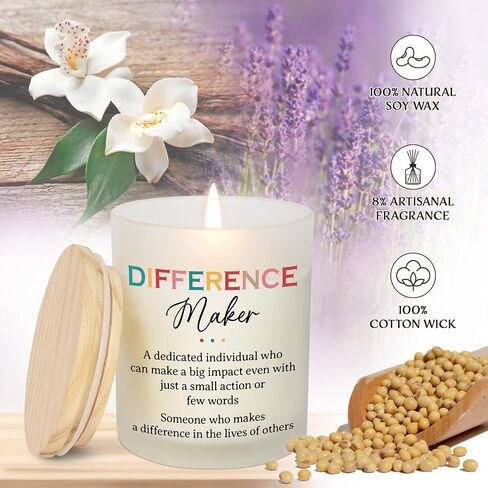 Thank You Gifts for Women - Long Lasting Vanilla Lavender Scented Candle 10 oz - Birthday Appreciation Difference Maker Gifts for Women Coworkers Leader Boss Lady Teachers in Saudi Arabia
