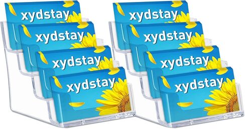 Acrylic Business Card Holder for Desk,4-Tier Clear Plastic Display Stand with 8 Pockets, Holds 400 Cards, Ideal for Office & Workspace Organization in Saudi Arabia