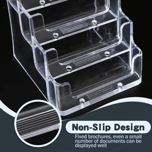 Acrylic Business Card Holder for Desk,4-Tier Clear Plastic Display Stand with 8 Pockets, Holds 400 Cards, Ideal for Office & Workspace Organization in Saudi Arabia