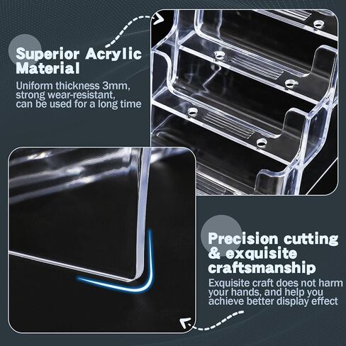 Acrylic Business Card Holder for Desk,4-Tier Clear Plastic Display Stand with 8 Pockets, Holds 400 Cards, Ideal for Office & Workspace Organization in Saudi Arabia