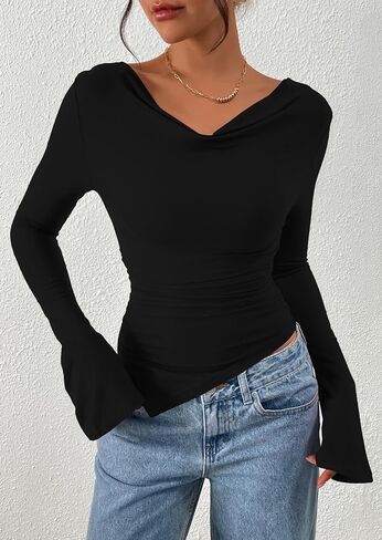 Prettygarden Womens Bell Stirts Long Sleeve Derts عارضة قرني in Kuwait