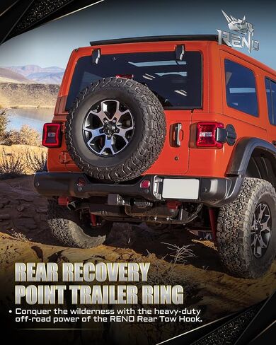 RENO Bronco Rear Tow Hooks, Tow Point Hooks Fits Soft Shackles Towing Recovery Compatible with 2021-2024 Bronco, Replace OEM M-18954-BTHR (Aluminum, Red, Set of 2) in Kuwait