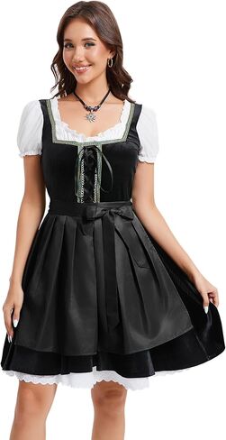 Yesfashion Womens German Dirndl Dress 2 Pieces Costumes for Traditional Beer Bavarian Oktoberfest Carnival Halloween in Saudi Arabia