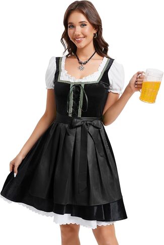 Yesfashion Womens German Dirndl Dress 2 Pieces Costumes for Traditional Beer Bavarian Oktoberfest Carnival Halloween in Saudi Arabia