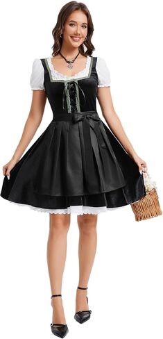 Yesfashion Womens German Dirndl Dress 2 Pieces Costumes for Traditional Beer Bavarian Oktoberfest Carnival Halloween in Saudi Arabia