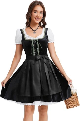 Yesfashion Womens German Dirndl Dress 2 Pieces Costumes for Traditional Beer Bavarian Oktoberfest Carnival Halloween in Saudi Arabia