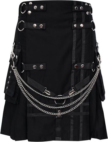 TRUESAGA - Deluxe Utility Fashion Kilt with Chain 100% Cotton 16-oz Premium Quality in Saudi Arabia