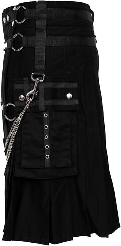 TRUESAGA - Deluxe Utility Fashion Kilt with Chain 100% Cotton 16-oz Premium Quality in Saudi Arabia