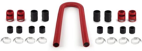 Mishimoto MMAH-U48RD Universal Fecitial Steeld Stainsh Braitiator Kit ، 48 "، Red in Saudi Arabia