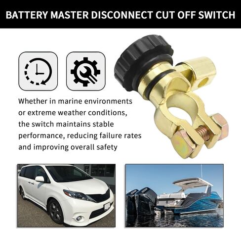 Battery Master Disconnect Cut Off Switch, 360 Degree Top Post 6V 12V 24V Negative Post Battery Saver, Car Battery Power Shut Off Isolator for Marine Boat Car in Saudi Arabia