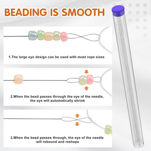 UOOU Beading Needles, 6 Pcs Twist Seed Bead Needles, Fine 0.024, Diameter 5.1 inches Length Twisted Wire Collapsible Eye Beading Needle for Jewelry Making in Kuwait