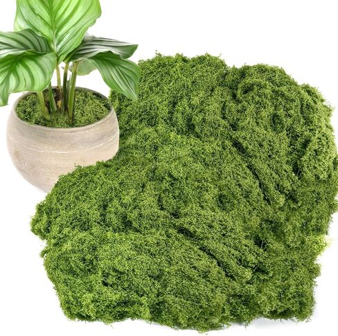 Draupnir Fake Green Moss for Potted Plants, 10.6OZ Moss Decor Artificial Faux Moss for Crafts Preserved Moss for DIY Decorative Moss Table Centerpieces Decor Fairy Garden Floral Wedding (300g) in Kuwait