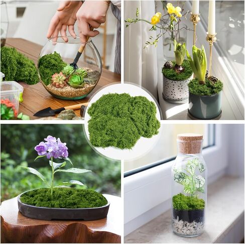 Draupnir Fake Green Moss for Potted Plants, 10.6OZ Moss Decor Artificial Faux Moss for Crafts Preserved Moss for DIY Decorative Moss Table Centerpieces Decor Fairy Garden Floral Wedding (300g) in Kuwait