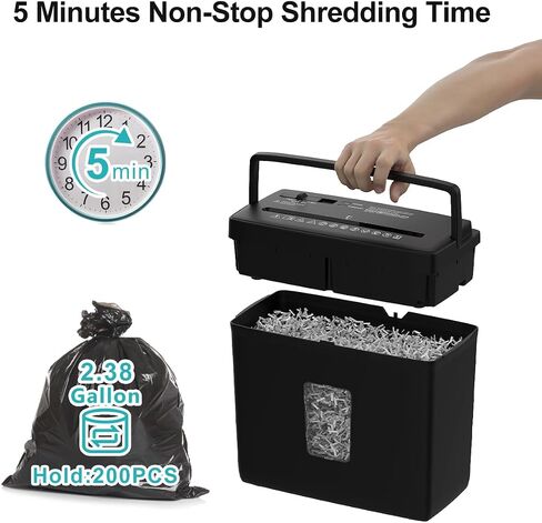 Woolsche Paper Shredder, 18-Sheet Cross Cut with 7.93Gallon Pull Out Bin, P-4 Security Level, Shred Paper and Credit Card and CD, Durable&Fast with Auto Jam Proof System Shredder for Office in Saudi Arabia