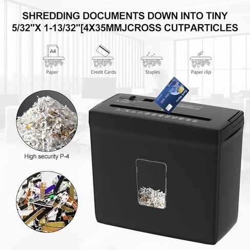 Woolsche Paper Shredder, 18-Sheet Cross Cut with 7.93Gallon Pull Out Bin, P-4 Security Level, Shred Paper and Credit Card and CD, Durable&Fast with Auto Jam Proof System Shredder for Office in Saudi Arabia