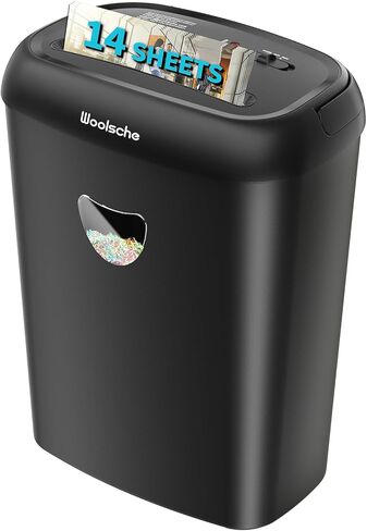 Woolsche Paper Shredder, 18-Sheet Cross Cut with 7.93Gallon Pull Out Bin, P-4 Security Level, Shred Paper and Credit Card and CD, Durable&Fast with Auto Jam Proof System Shredder for Office in Saudi Arabia