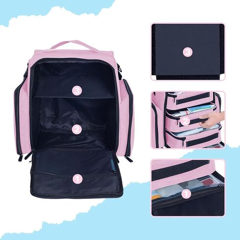 Large Makeup Bag Cosmetic Case Organizer with 3 Inner Removable Pouches Multifunctional Travel Train Storage,Black in Saudi Arabia