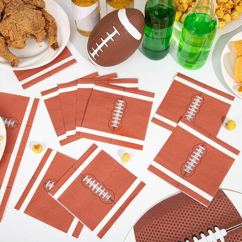 100 PCS Football Cocktail Napkins Decorpable Football Party Decorations 2 Styles Football Football Football Football Forme Forms for tailgate Party Decorities ، Acts Sport in Kuwait