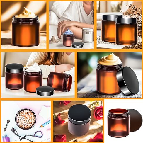 MotBach 10 Pack 6oz Plastic Jars with Lids, 180ml Round Clear Cosmetic Containers Makeup Jars, Travel Size Container Jar for Sample Cream Lotion Eyeshadow Powder Slime Ointment Salve Balm Storage in Saudi Arabia