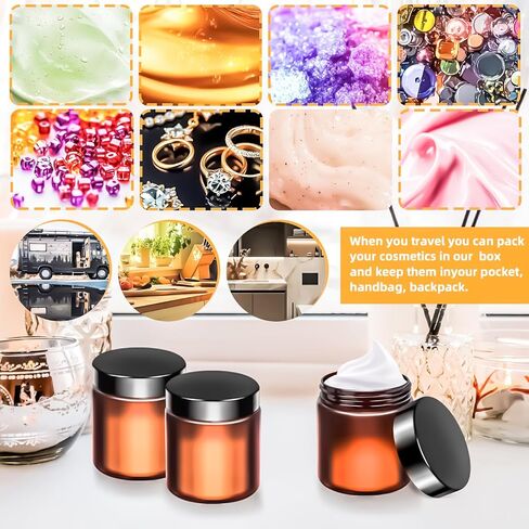 MotBach 10 Pack 6oz Plastic Jars with Lids, 180ml Round Clear Cosmetic Containers Makeup Jars, Travel Size Container Jar for Sample Cream Lotion Eyeshadow Powder Slime Ointment Salve Balm Storage in Saudi Arabia