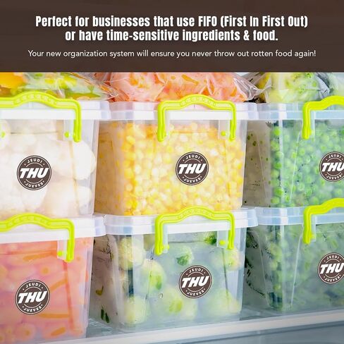 MESS Days of The Week Stickers – Food Expiration Date Labels for Restaurants & Kitchens (Days of Weeks) in Kuwait