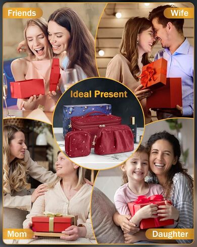 حقيبة مكياج Wedama للنساء ، حقيبة مستحضرات تجميل مزدوجة الطبقات مع تخزين المجوهرات وحامل الفرشاة 3 PCS Velvet Makeup Organizer Bag Bag Hage Travel Ragy For Women Girls ، Blue in Kuwait