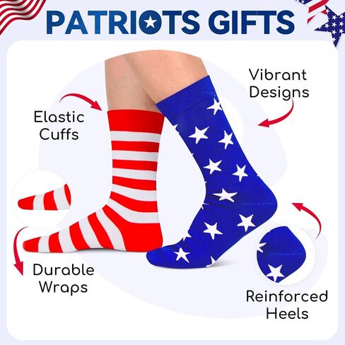 هدايا HAPPYPOP Patriots للنساء والرجال - هدايا العلم الأمريكي، هدايا الجمهوريين، جوارب العلم الأمريكي، جوارب الولايات المتحدة الأمريكية، جوارب الرابع من يوليو in Saudi Arabia