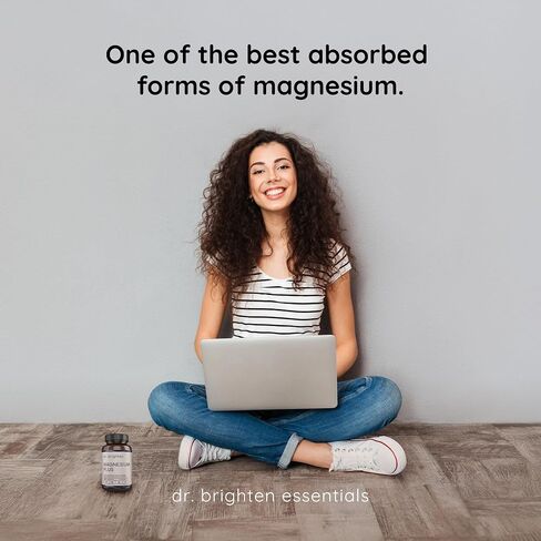 Dr. Brighten Magnesium Plus (as Magnesium Bi-glyncinate) - Beneficial in Maintaining a Healthy Mood, Sleep, Hormone Balance and Reducing Symptoms of PMS and Menstrual Cramps in Kuwait