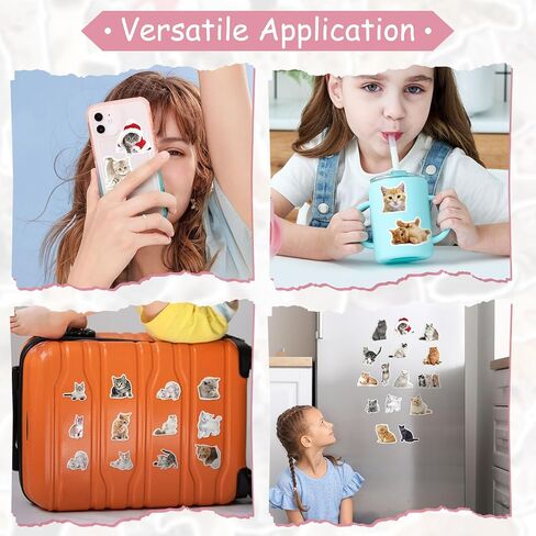 100 Pcs Cat Stickers, Cute Meme Kitten Stickers for Water Bottles Laptop Guitar Suitcase, DIY Waterproof Vinyl Decals Gifts for Adults Teens Kids Boys Girls in Kuwait