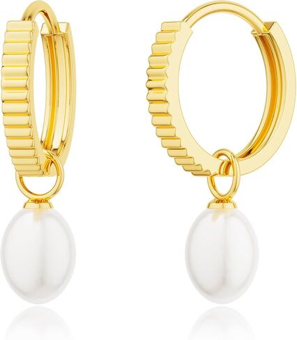 Dangle Earrings for Women - Dainty Gold/Silver Earrings Trendy Hypoallergenic 14K Gold Plated Lightweight Huggie Hoop CZ Drop Earrings for Women Gold Jewelry Gifts in Kuwait