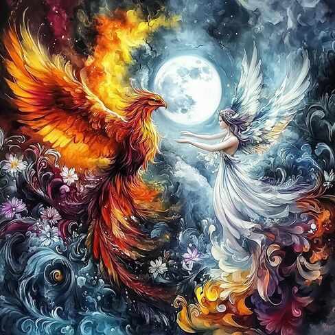 NEWENMO Fairy Diamonds Painting Kits for Adults Beginner DIY 5D Owl Diamond Art Paint with Round Diamonds, Full Drill Gem Art Diamonds Painting for Craft Home Wall Decor 12x12 in in Saudi Arabia