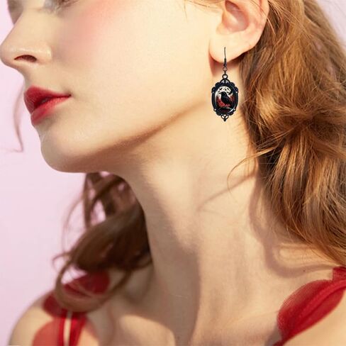 Gothic Black Crow Drop Earring Vintage Punk Crows Earrings Halloween Party Jewelry for Women in Saudi Arabia
