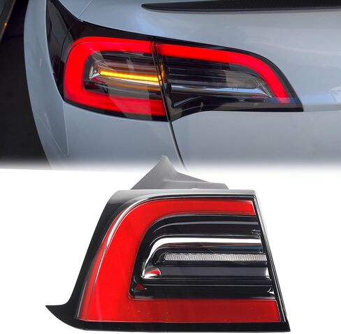 Dasbecan Rear Left Outer Tail Light Assembly Led Lamp Compatible With 2021 2022 2023 Tesla Model Y Yellow Signal Light (4Pin) in Saudi Arabia