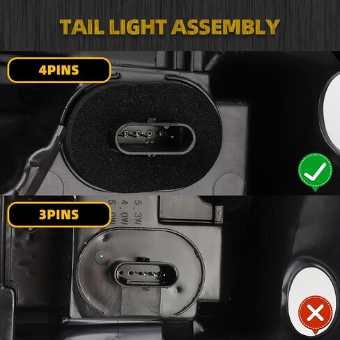 Dasbecan Rear Left Outer Tail Light Assembly Led Lamp Compatible With 2021 2022 2023 Tesla Model Y Yellow Signal Light (4Pin) in Saudi Arabia