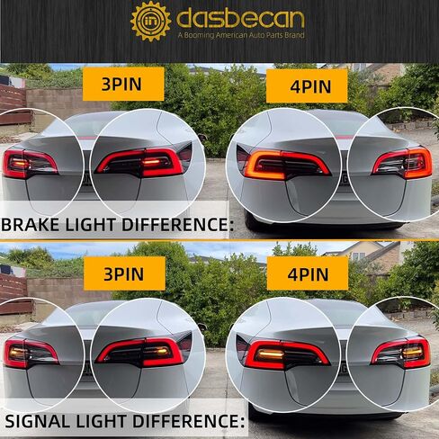 Dasbecan Rear Left Outer Tail Light Assembly Led Lamp Compatible With 2021 2022 2023 Tesla Model Y Yellow Signal Light (4Pin) in Saudi Arabia