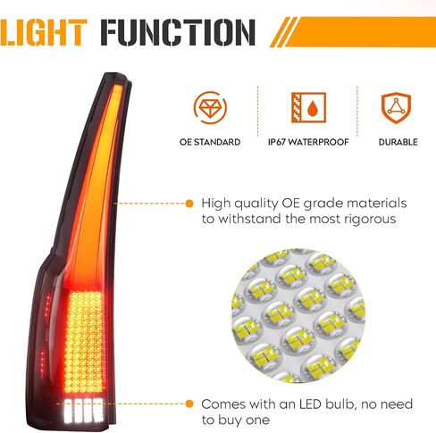 مجموعة كاملة من مصابيح ذيل LED LED تناسب GMC Yukon & Yukon XL 2015 2016 2017 2018 2019 2020 ، مصابيح المصابيح الخلفية الخلفية مع 6 ثقوب قابس ، جانب السائق الأيسر يمين الركاب ، العدسة المدخنة الإسكان الأسود in Saudi Arabia