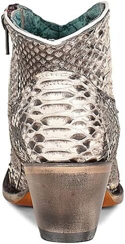 Corral Ladie's Natural Python Bootie Side Zip J Toe ، Sole Leather ، Urban A4319 in Kuwait