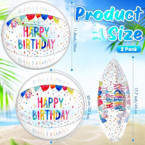 4 Pack Beach Balls for Birthday Party 20 Inch Beach Ball Inflatable Clear Balls for Birthday Decorations, Beach Games & Summer Joy in Kuwait