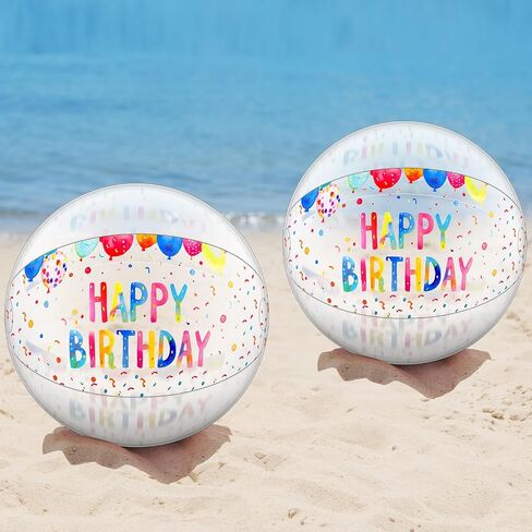 4 Pack Beach Balls for Birthday Party 20 Inch Beach Ball Inflatable Clear Balls for Birthday Decorations, Beach Games & Summer Joy in Kuwait