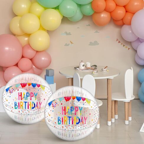 4 Pack Beach Balls for Birthday Party 20 Inch Beach Ball Inflatable Clear Balls for Birthday Decorations, Beach Games & Summer Joy in Kuwait