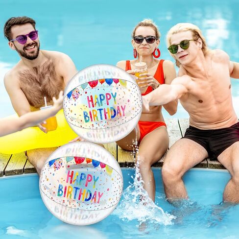 4 Pack Beach Balls for Birthday Party 20 Inch Beach Ball Inflatable Clear Balls for Birthday Decorations, Beach Games & Summer Joy in Kuwait