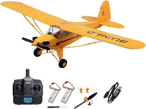 Upgrade A160 J3-CUB RC Airplane for Adults 5 Channels 3D/6G Brushless Remote Control Plane with Spare Propeller and 2 Batteries (Yellow) in Saudi Arabia